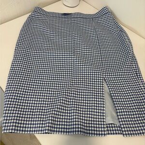 Brooks Brothers Navy and White Pencil Skirt